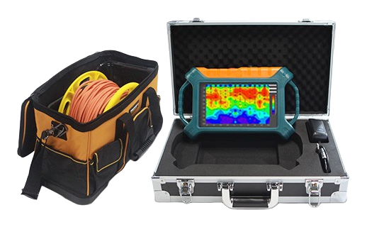 16-channel groundwater detector with display unit, protective case and cable bag