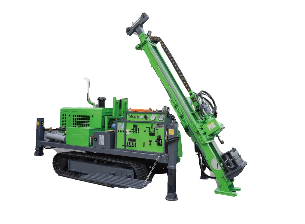 DR-1000X Core Drilling Rig with hydraulic mast, crawler chassis and stabilizer legs