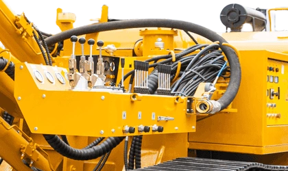 DR-120M Anchor Drilling Rig side control station with gauges and levers