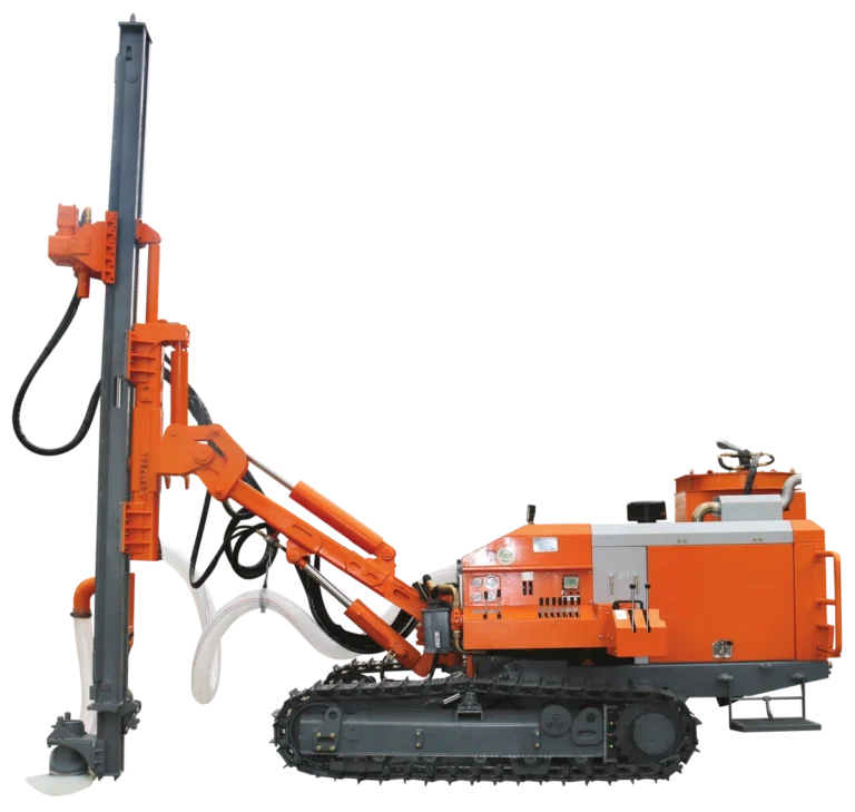 DR-170T DTH Drilling Rig with crawler chassis and hydraulic feed beam