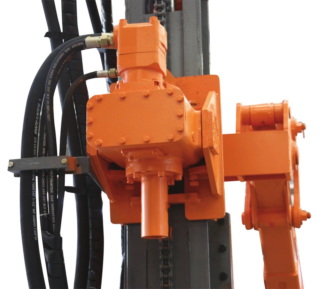DR-170T hydraulic rotary head and feed carriage