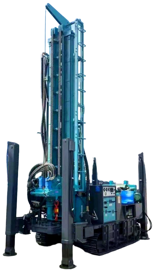 DR-200 Water Well Drilling Rig with an upright mast and crawler chassis