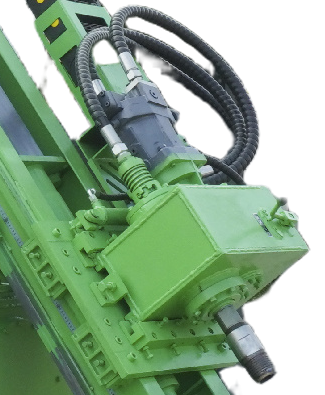 DR-300X hydraulic rotary head, motor and hose connections