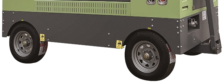 DR-375A wheel-mounted chassis, mudflaps and lower ventilation slots
