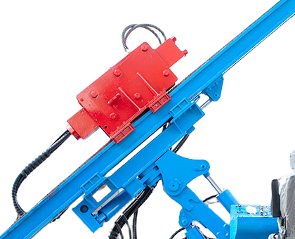 DR-400P hydraulic hammer, guide carriage and connected hoses
