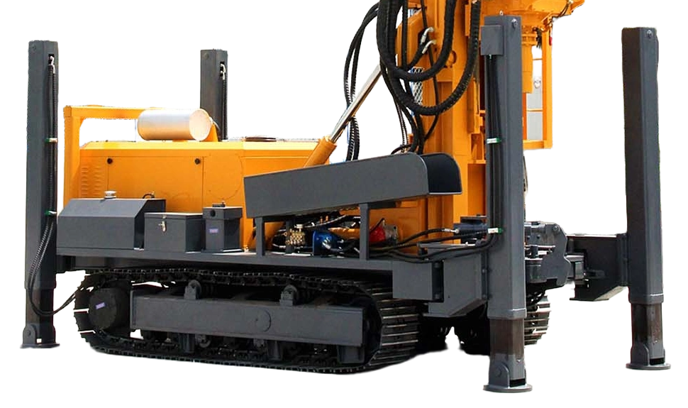 DRW800 Water Well Drilling Rig steel crawler chassis and hydraulic outriggers