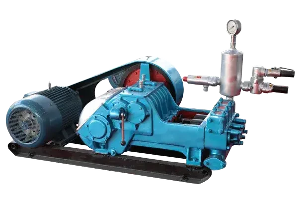 DR-350B Mud Pump with electric motor, air chamber and belt drive