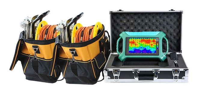 32-channel groundwater detector kit with display unit, protective case and two cable bags